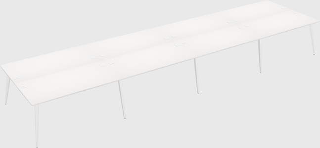 Shared rectangular office desk system