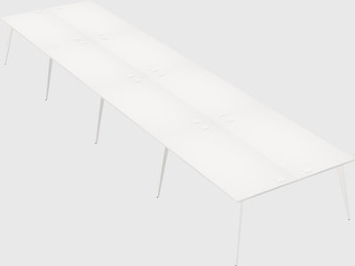 Shared rectangular office desk system