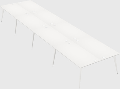 Shared rectangular office desk system