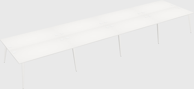 Shared rectangular office desk system