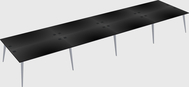 Shared rectangular office desk system