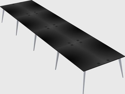 Shared rectangular office desk system