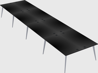 Shared rectangular office desk system
