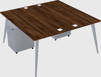 Shared rectangular office desk system