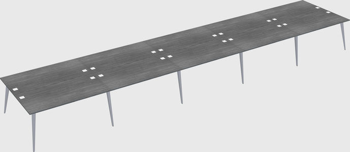 Shared rectangular office desk system
