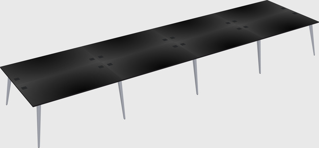 Shared rectangular office desk system