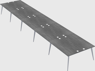 Shared rectangular office desk system