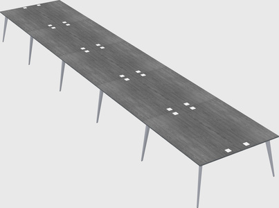 Shared rectangular office desk system