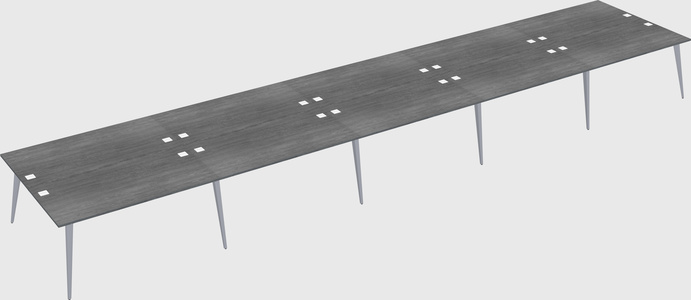 Shared rectangular office desk system