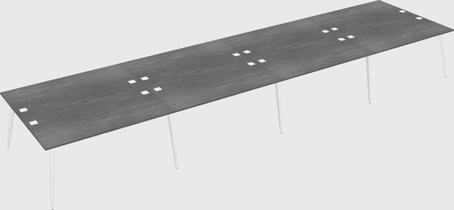 Shared rectangular office desk system