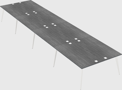 Shared rectangular office desk system