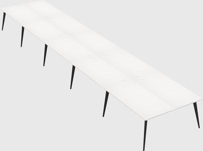 Shared rectangular office desk system