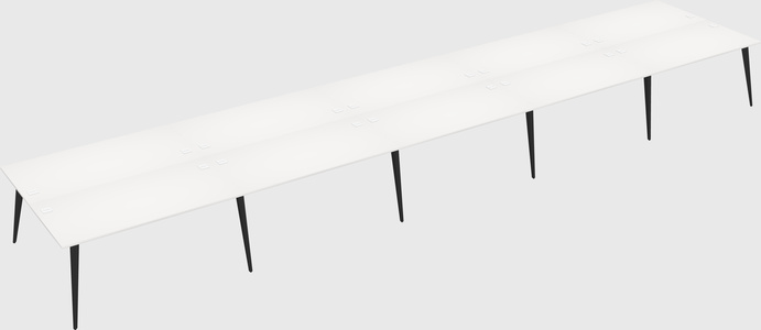 Shared rectangular office desk system