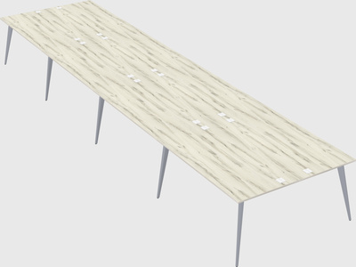 Shared rectangular office desk system