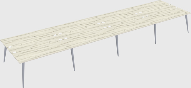 Shared rectangular office desk system