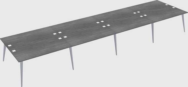 Shared rectangular office desk system