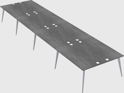 Shared rectangular office desk system