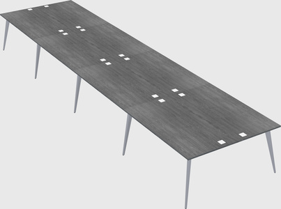 Shared rectangular office desk system