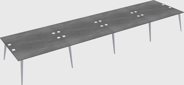 Shared rectangular office desk system