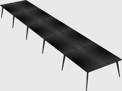Shared rectangular office desk system