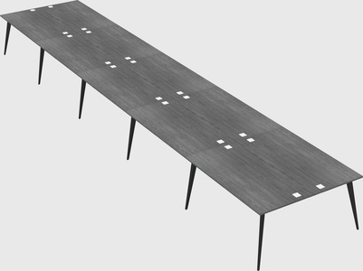 Shared rectangular office desk system
