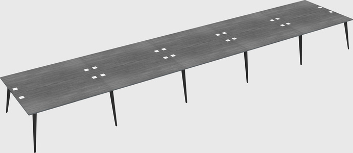 Shared rectangular office desk system