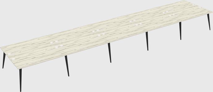 Shared rectangular office desk system