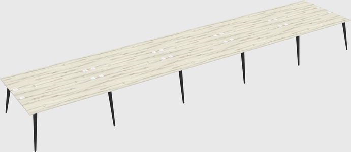 Shared rectangular office desk system