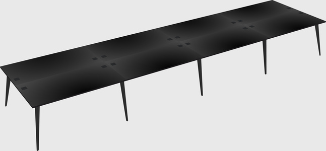 Shared rectangular office desk system