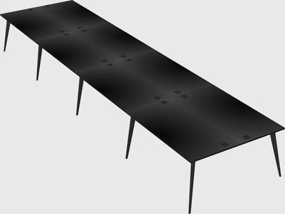 Shared rectangular office desk system