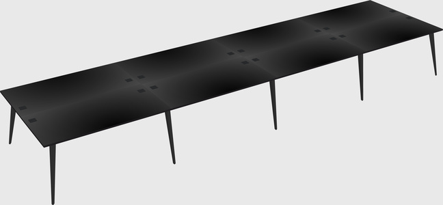 Shared rectangular office desk system