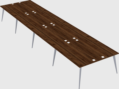 Shared rectangular office desk system