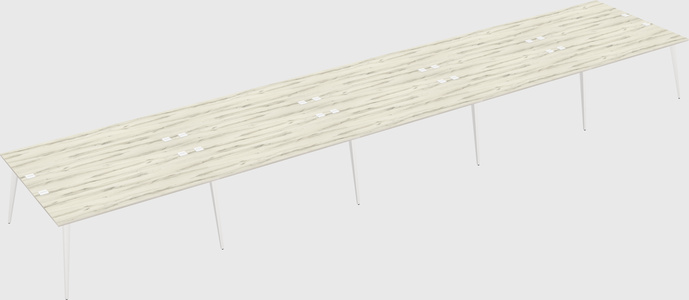 Shared rectangular office desk system
