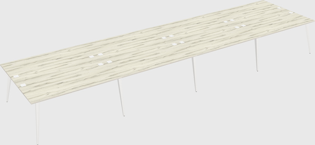 Shared rectangular office desk system