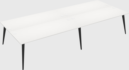 Shared rectangular office desk system