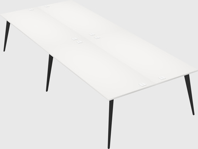 Shared rectangular office desk system