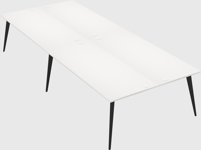 Shared rectangular office desk system