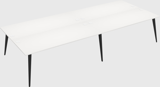 Shared rectangular office desk system
