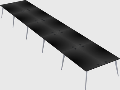 Shared rectangular office desk system