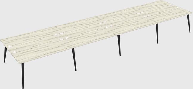 Shared rectangular office desk system