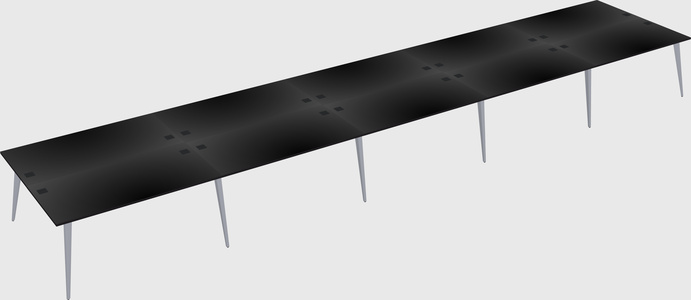 Shared rectangular office desk system
