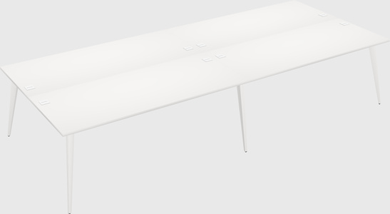 Shared rectangular office desk system