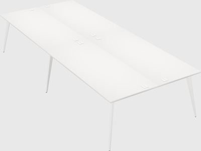 Shared rectangular office desk system