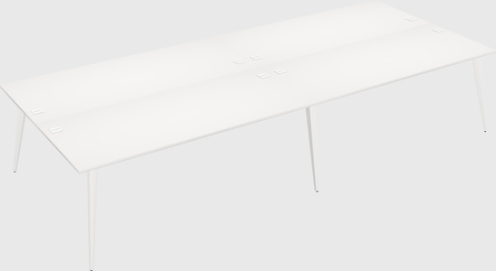 Shared rectangular office desk system