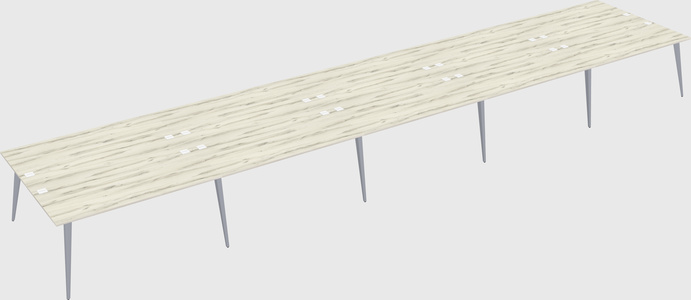 Shared rectangular office desk system