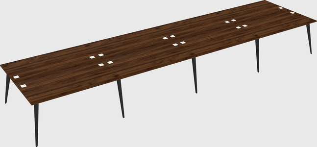 Shared rectangular office desk system