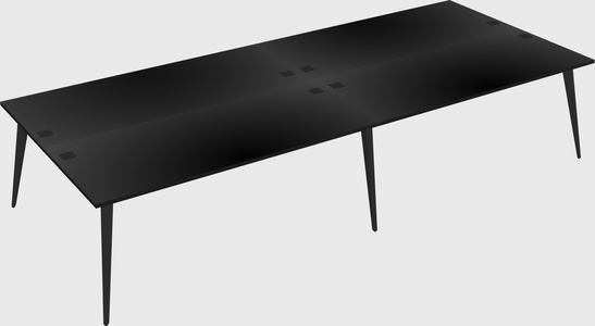 Shared rectangular office desk system