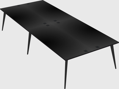 Shared rectangular office desk system