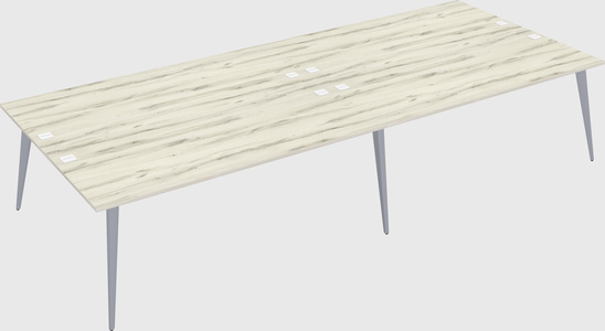 Shared rectangular office desk system