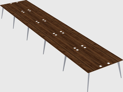 Shared rectangular office desk system
